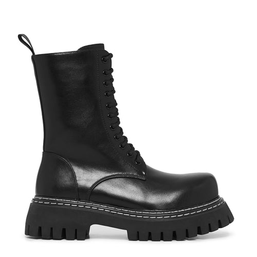 Arasaka Men's Double Rand Military Boots - Black