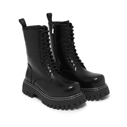Arasaka Men's Double Rand Military Boots - Black