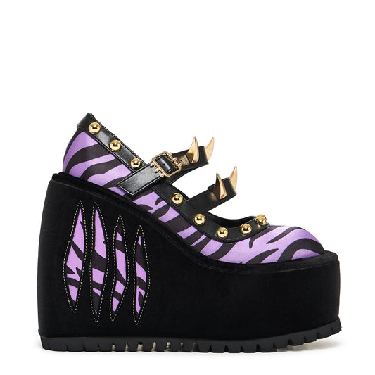 Clawsome Wolf Platform Wedges - Purple