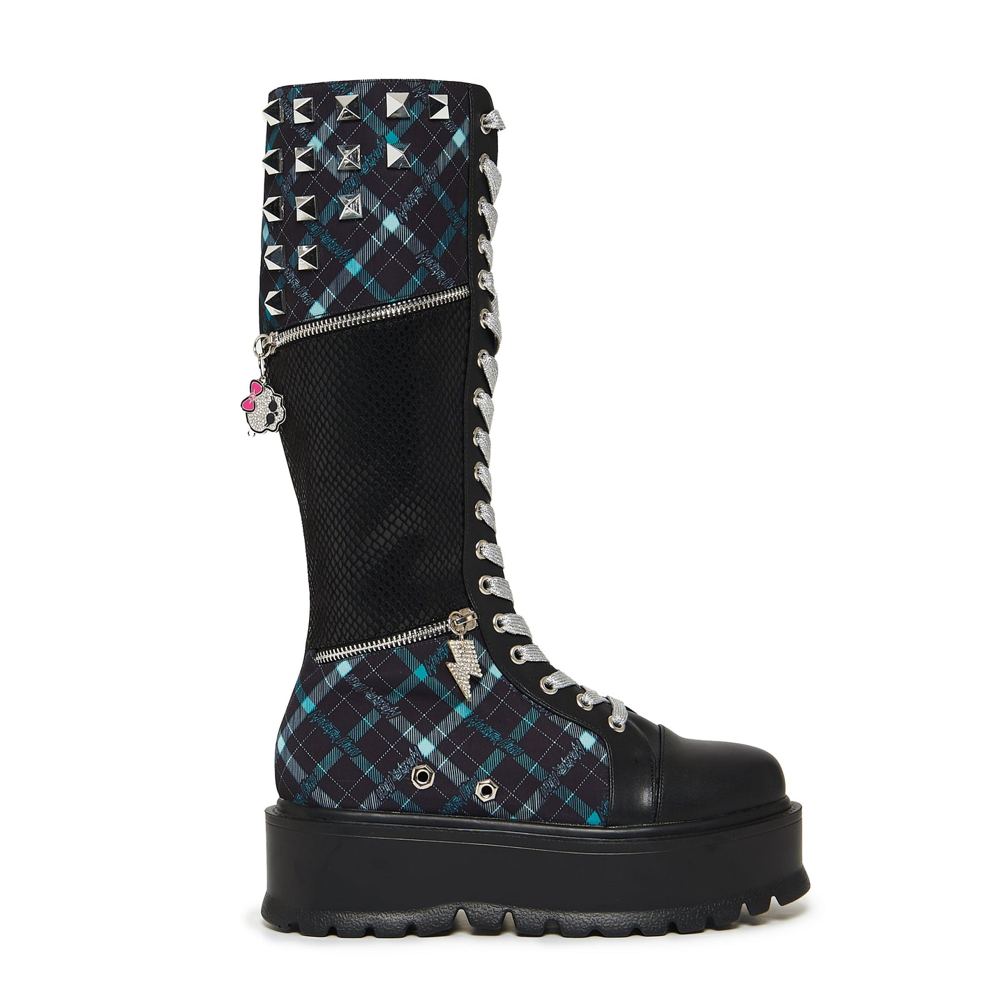 Frankie Stein Firecracker Long Platform Boots - Green