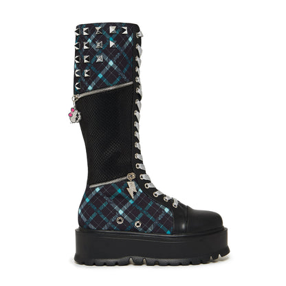Frankie Stein Firecracker Long Platform Boots - Green
