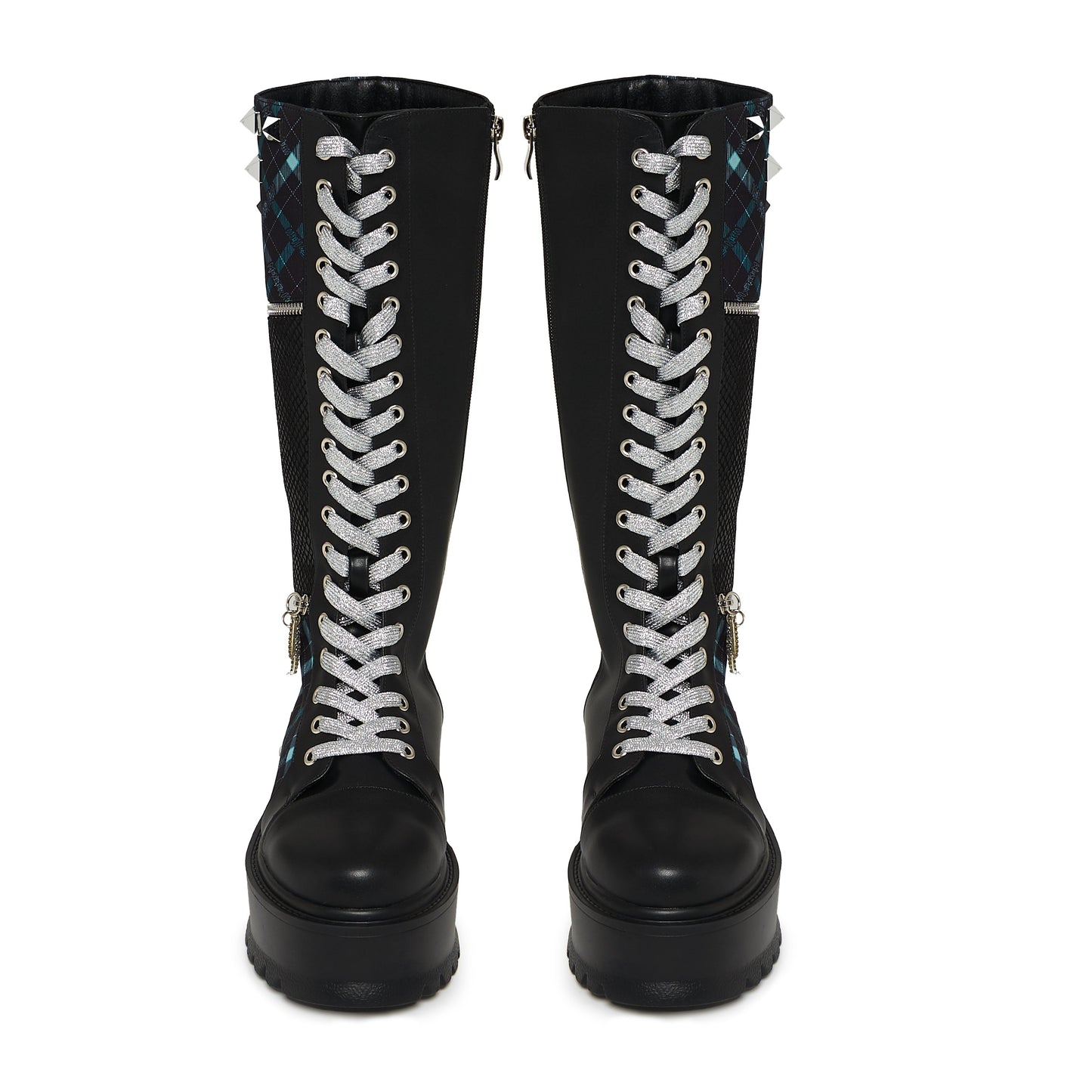 Frankie Stein Firecracker Long Platform Boots - Green