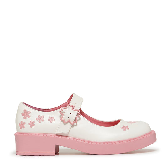 Sakura Miku Cherry Blossom Mary Janes - White