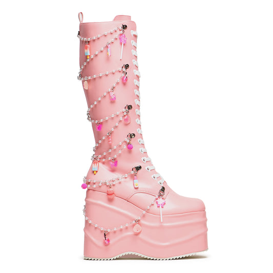The Dreamscape Charms Long Platform Boots