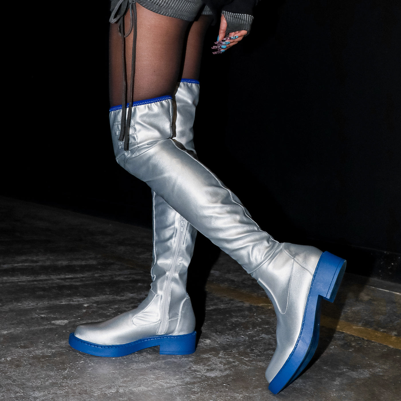 The SNOW MIKU Long Boots - Silver