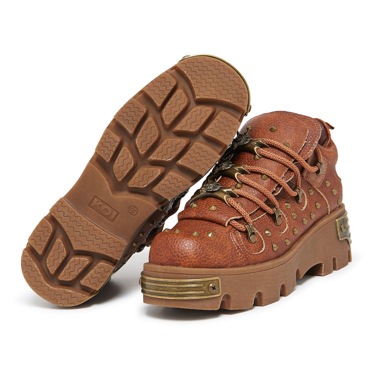 Thurnax Chunky Hardware Trainers - Brown
