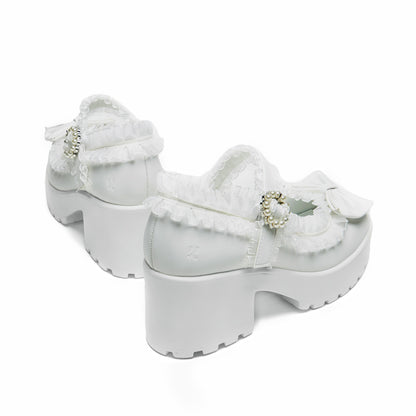 Tira Ruffle Mary Janes ‘ Porcelain Delights Edition’