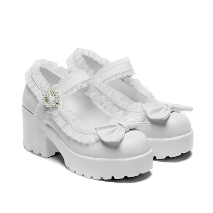 Tira Ruffle Mary Janes ‘ Porcelain Delights Edition’