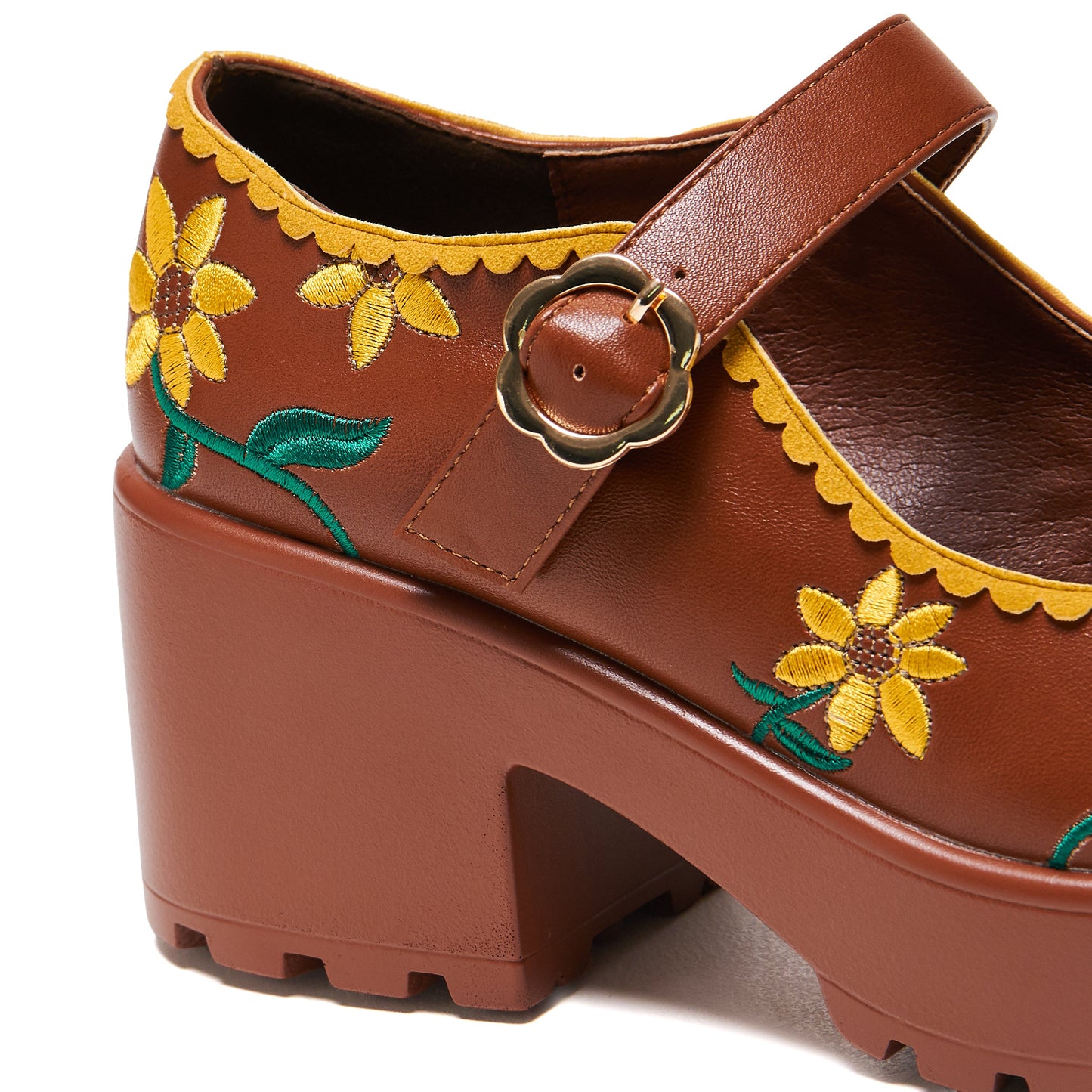 Tira Brown Mary Janes ‘Sunflower Edition'